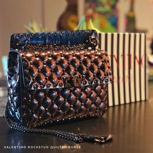 Valentino Rockstud Spike Medium Metallic Bag